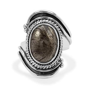 7.50ct Feather Pyrite Sterling Silver Aryonna Ring