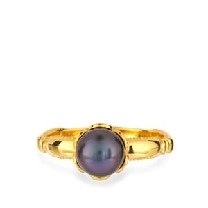 Freshwater Cultured Pearl Gold Tone Sterling Silver Ring (7mm)