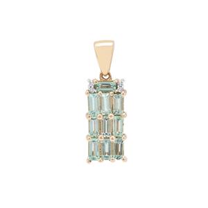 Aquaiba™ Beryl Pendant with Diamond in 9K Gold 1cts