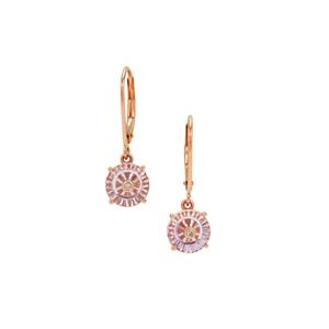 Lehrer Torus Pink Amethyst & Pink Diamonds 9K Rose Gold Earrings ATGW 2.45cts