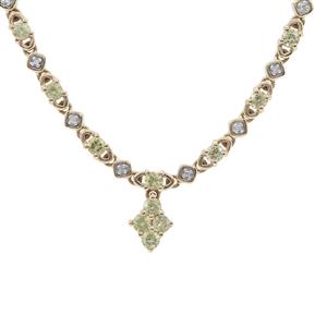 Mansanite™ Necklace with Diamond in 9K Gold 2.05cts