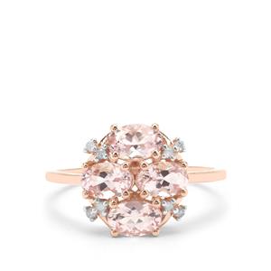 Cherry Blossom™ Morganite & Diamond 9K Rose Gold Ring ATGW 1.66cts