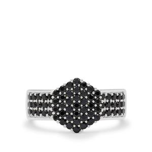 1.25ct Black Spinel Sterling Silver Ring