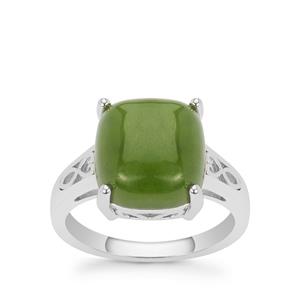 6.55ct Nephrite Jade Sterling Silver Ring