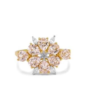 Idar Pink Morganite & White Zircon 9K Gold Ring ATGW 2.45cts