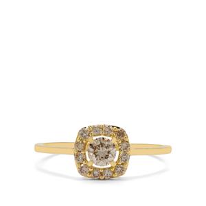 1/2ct Golden Ivory Diamonds 9K Gold Ring 