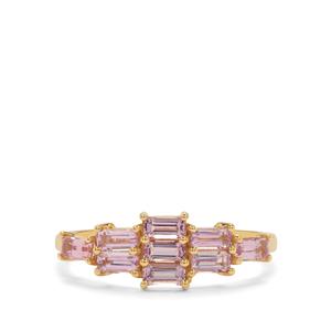  1.30cts Imperial Pink Topaz 9K Gold Ring  