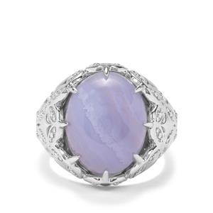 8.40ct Blue Lace Agate Sterling Silver Ring
