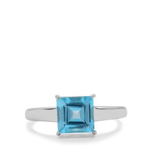 2ct Swiss Blue Topaz Sterling Silver Ring 