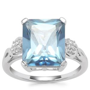 Santa Maria Topaz Ring with White Topaz in Sterling Silver 7.35cts