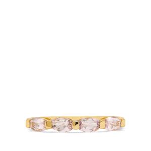 1cts Imperial Pink Topaz 9K Gold Ring 