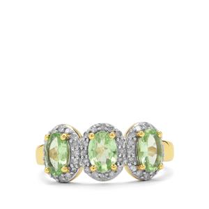 Kijani Garnet & Diamonds 9K Gold Tomas Rae Ring ATGW 1.55cts