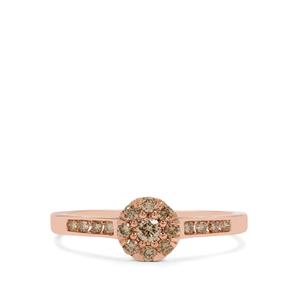 1/3cts Champagne Diamonds 9K Rose Gold Ring 