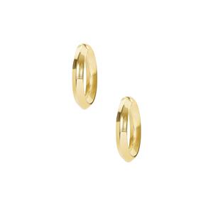 9K Gold Square Tube Creole Earrings 1.70g