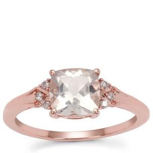 Alto Ligonha Morganite Ring with Pink Diamond in 9K Rose Gold 1.25cts