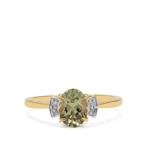 Csarite® & Diamond 9K Gold Ring ATGW 1.35cts
