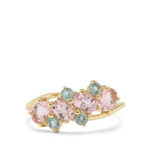 Cherry Blossom™ Morganite & Aquaiba™ Beryl 9K Gold Ring ATGW 1.40cts