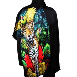 Destello Leopard Print Kaftan Shirt 100% Polyester (Black)