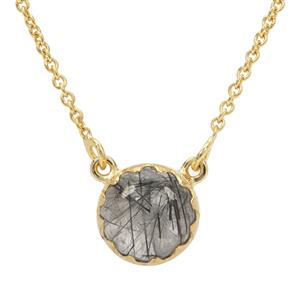 4ct Sierra Leone Black Rutilite Quartz Sterling Silver Midas Aryonna Necklace