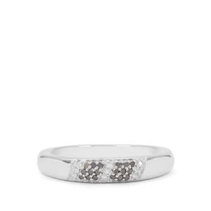 1/10ct Black & White Diamond Sterling Silver Ring