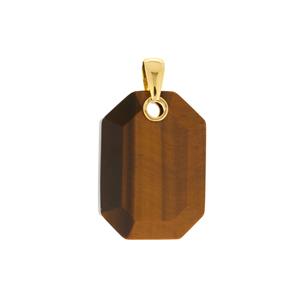 Tiger's Eye Gold Tone Sterling Silver Pendant 60cts