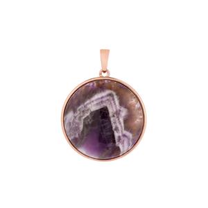 50.5ct Banded Amethyst Rose Gold Tone Sterling Silver Pendant  