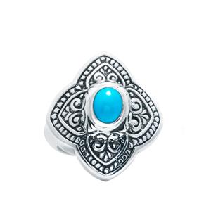 0.80cts Sleeping Beauty Turquoise Sterling Silver Ring 