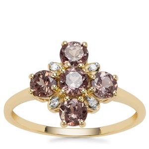 Miova Loko Garnet Ring with Diamond in 9K Gold 1.62cts