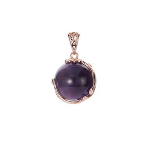 26.50cts Zambian Amethyst Rose Gold Tone Sterling Silver Pendant