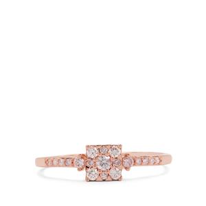 1/4ct Natural Pink Diamonds 9K Rose Gold Ring  