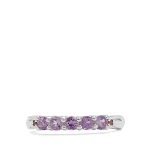 Moroccan Amethyst & Red Diamond Sterling Silver Ring ATGW 0.55ct