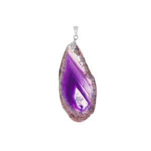 Purple Banded Agate Pendant in Sterling Silver 45cts