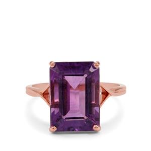 6.30cts Ametista Amethyst 9K Rose Gold Ring 