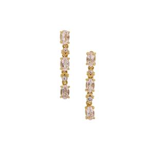 1.30ct Idar Pink Morganite 9K Gold Earrings 
