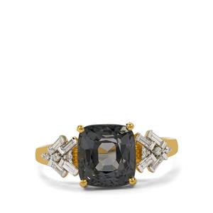 Burmese Spinel & Diamond 18K Gold Lorique Ring MTGW 4.19cts