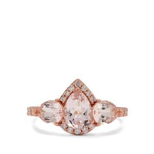 Idar Pink Morganite & Pink Diamond 9K Rose Gold Tomas Rae Ring ATGW 2.30cts