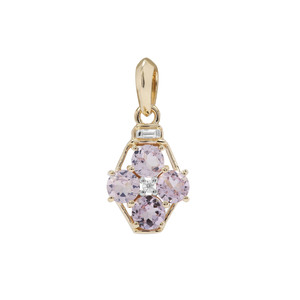 Andhra Pradesh Spinel Pendant with White Zircon in 9K Gold 1.14cts