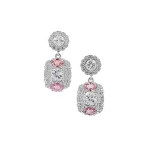 Ratanakiri Zircon & Pink Sapphire Sterling Silver Earrings ATGW 5.50cts