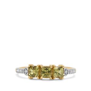Mali Garnet & Diamond 9K Gold Ring ATGW 1.10cts