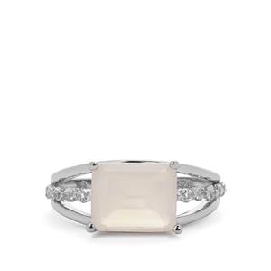 Branca Onyx & White Topaz Sterling Silver Ring ATGW 3.89cts