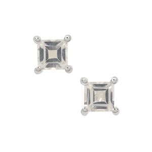 1.30cts White Topaz Sterling Silver Earrings 