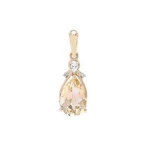 Serenite Pendant with White Zircon in 9K Gold 2.63cts