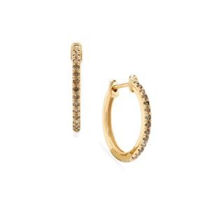 1/3ct Argyle Cognac Diamond 9K Gold Earrings 