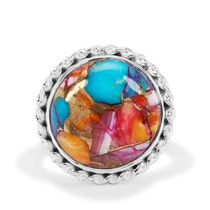 13.50ct Multi-Colour Oyster Copper Mojave Turquoise Sterling Silver Aryonna Ring