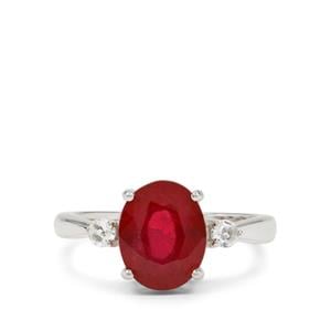 Bemainty Ruby & White Topaz Sterling Silver Ring ATGW 4cts (F)