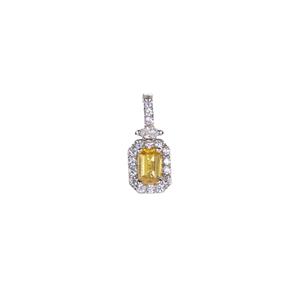 Bang Kacha Sapphire Pendant with White Zircon in Sterling Silver 1.18cts
