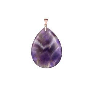 67.40ct Banded Amethyst Rose Tone Sterling Silver Pendant