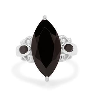 8.70ct Black Spinel Sterling Silver Ring