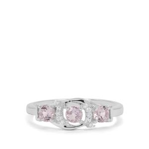 Burmese Pink Spinel & White Zircon Sterling Silver Ring ATGW 0.75ct