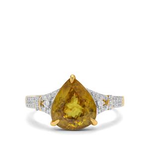 Ambilobe Sphene & Diamond 18K Gold Tomas Rae Ring MTGW 4.50cts
